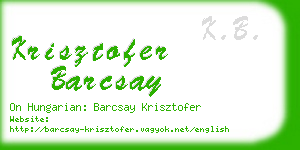 krisztofer barcsay business card